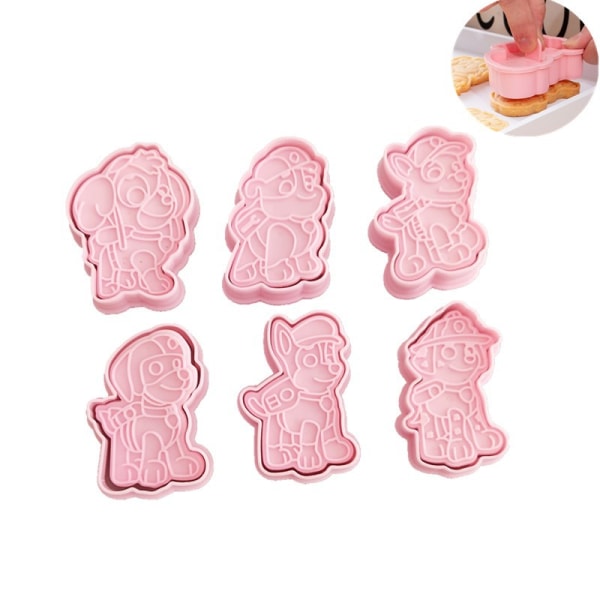 Cookie Cutter, 6st Bakverksskärare Set, Barns Plast Bakverk