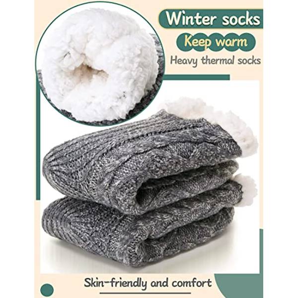 Kvinners Fuzzy Slipper Sokker Fluffy Koselig Hytte Vinter Varme Flee