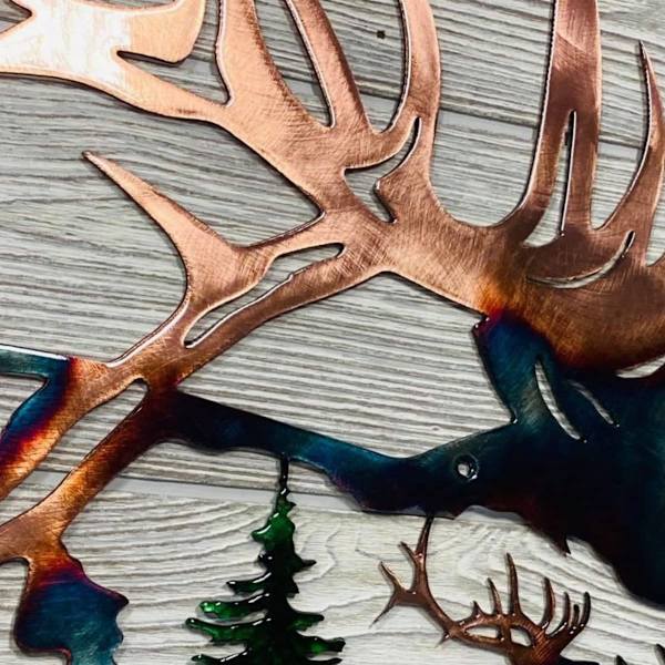 1 st rustik metall älg/anka väggkonst dekorationer lodge jakt de
