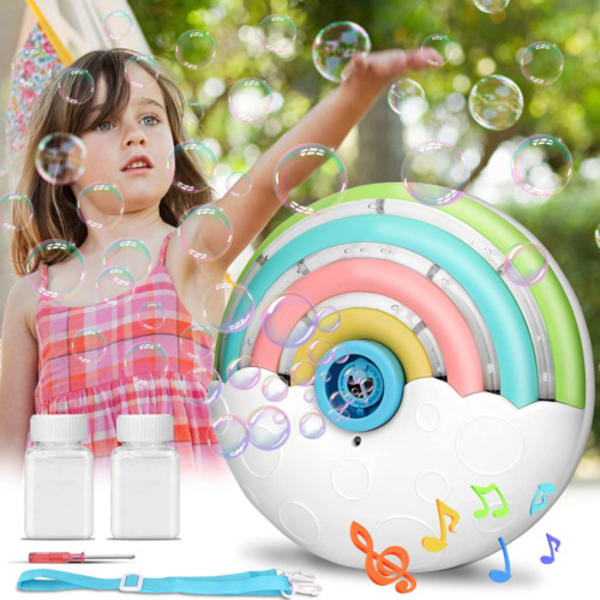 Automatisk bubbelmaskin, vit bubbelblåsare leksak för barn 3 4 5