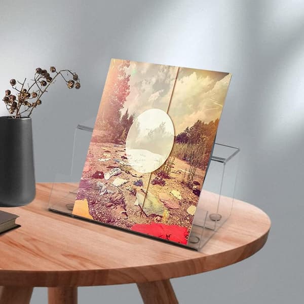 Transparent vinylplade opbevaringsstativ, egnet til hjem og kontor