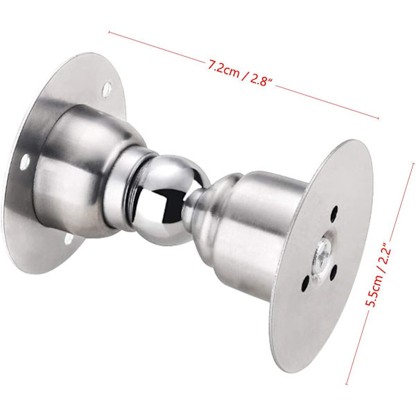 2 STK magnetisk dørstopper, dørstopper i rustfritt stål med 3