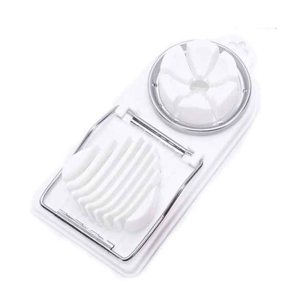 (White) Egg Slicer, Stainless Steel, 2-in-1, The egg cutter is a