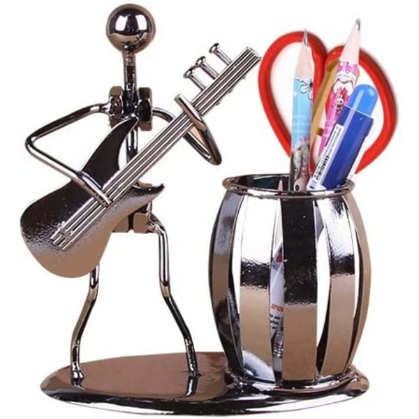 Metallkonst hantverk penna & pennhållare display - Dekorativ gitarr