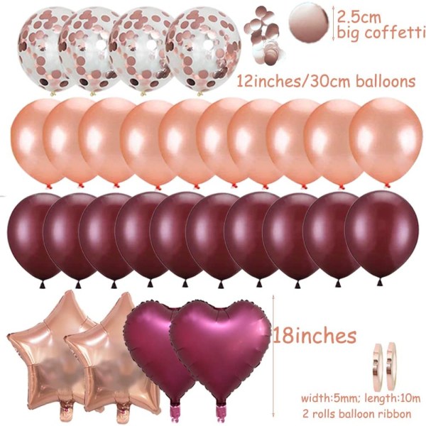 Dekorasjon Bursdag Kvinne Rose Gold Happy Birthday Ballonger