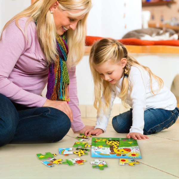 2-5 år gamle, 6x9 brikker trepuslespill, pedagogiske leker