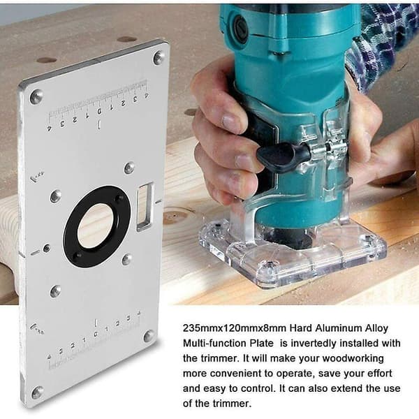Træbearbejdning Router Workbench Aluminiumindsats med ringe og skruer