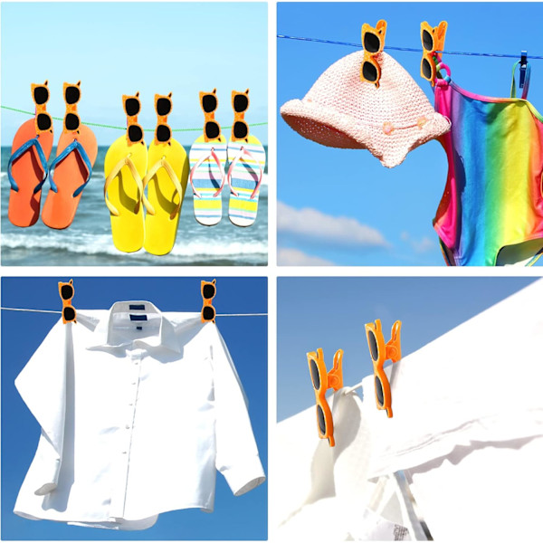 Strandhandduksklämmor för Solstolar, 4-pack Mode Stil Solbädd Handduksklämmor, Plast Kläder Handdukar Klädnypor för Solstolar