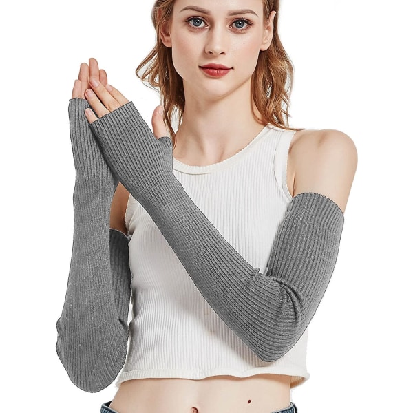 Blå ullhansker skjult lange arm varme hansker for kvinner