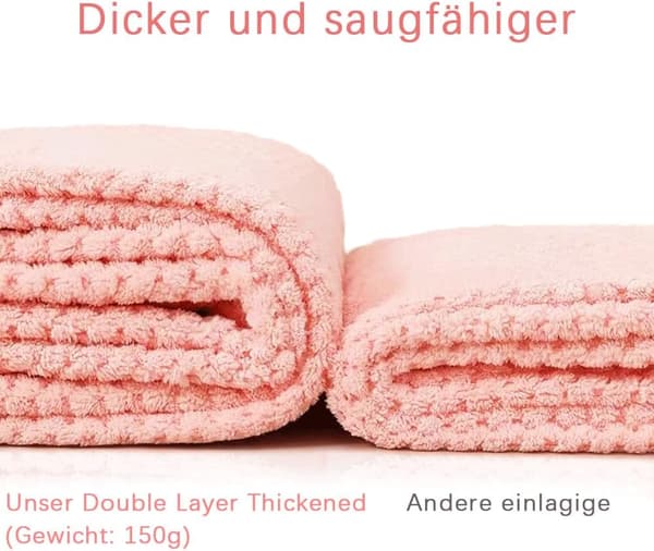 Tykt hårhåndkle med knapp, mikrofiberhåndkle, tørkehårhette og