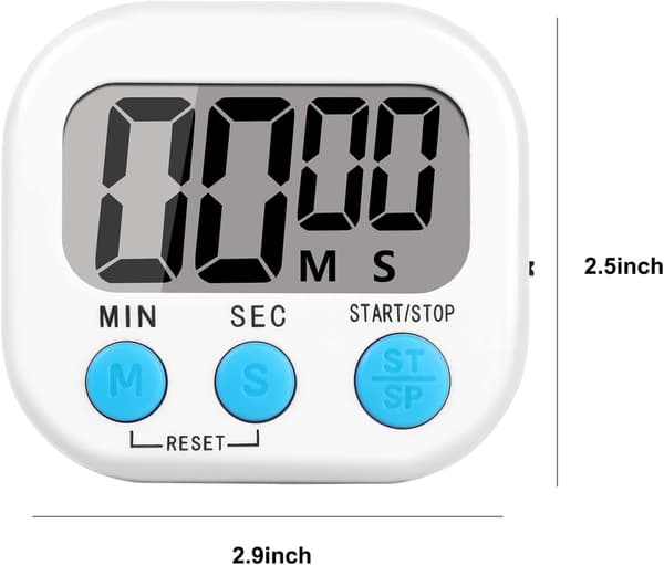 Digital kökstimer med magnet (vit), skrivbordslarm med hög volym S