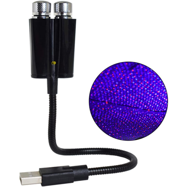 USB-nattlysstjerneprojektor, 2 i 1 automatisk biltak LED-lys,