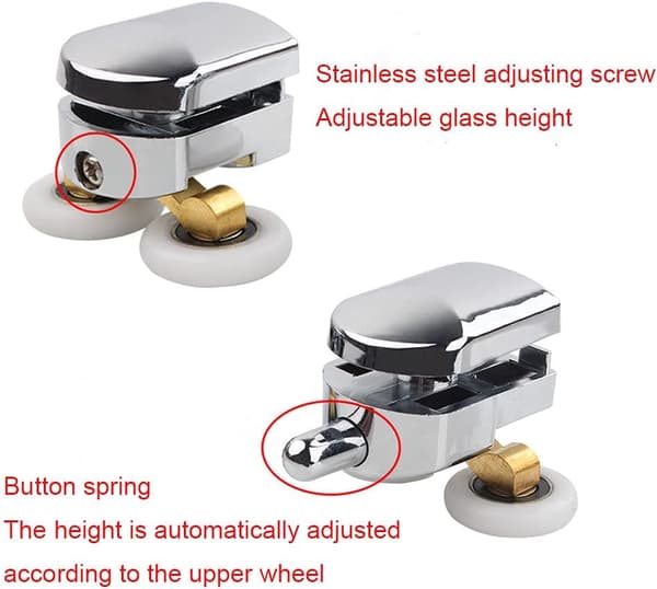 Dusjrull, plast, for DIY 4-6 mm glass, 2