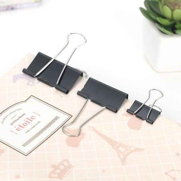 Mellem Binder Clips 1 Tommer Sort 72 PCS, Binder Clips 25mm 1