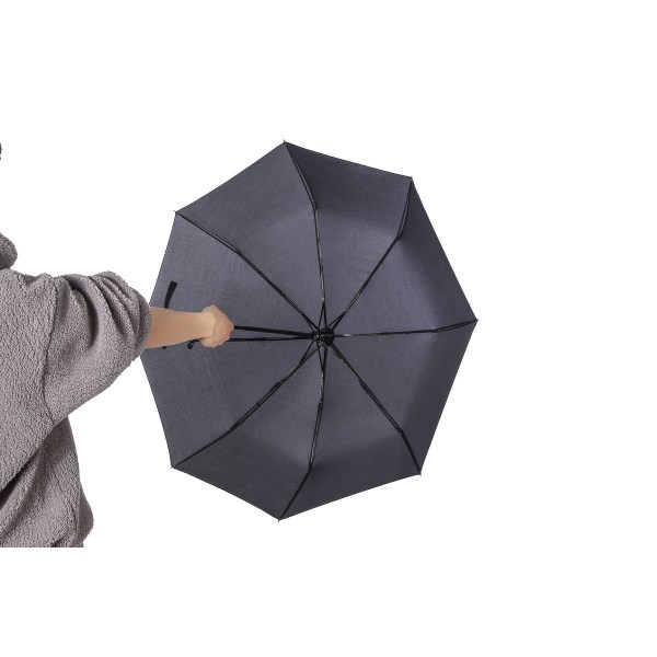 1 musta automaattinen taitettava sateenvarjo, korkealaatuinen miesten sateenvarjo
