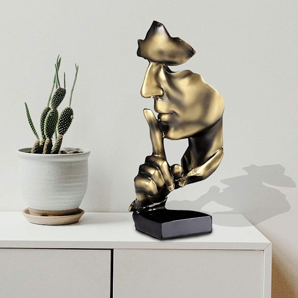 Tenker Statue, Stillhet er Gull Abstrakt Kunst Figur, Moderne Ho