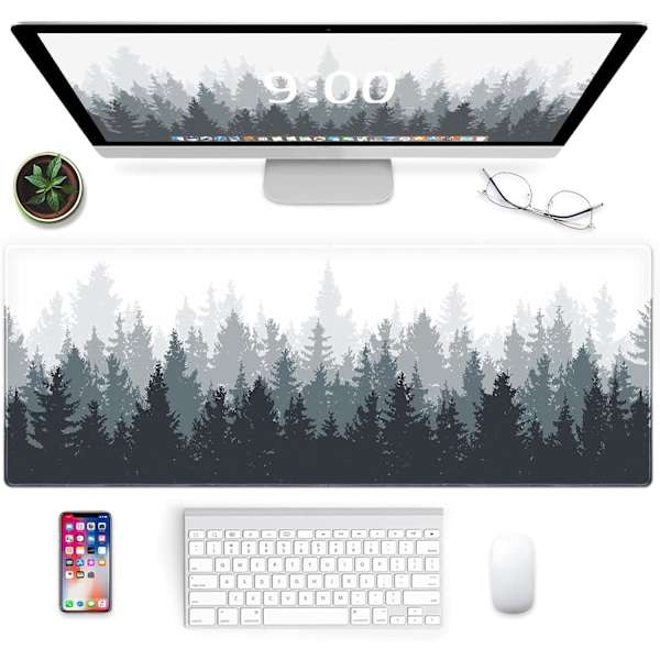 Gaming Mousepad Skovbaggrundsmønster 31,5 x 11,8 x 0,12 Tommer Mousepad Lang Udvidet Mousepad Skrivebordsmåtte Skridsikker