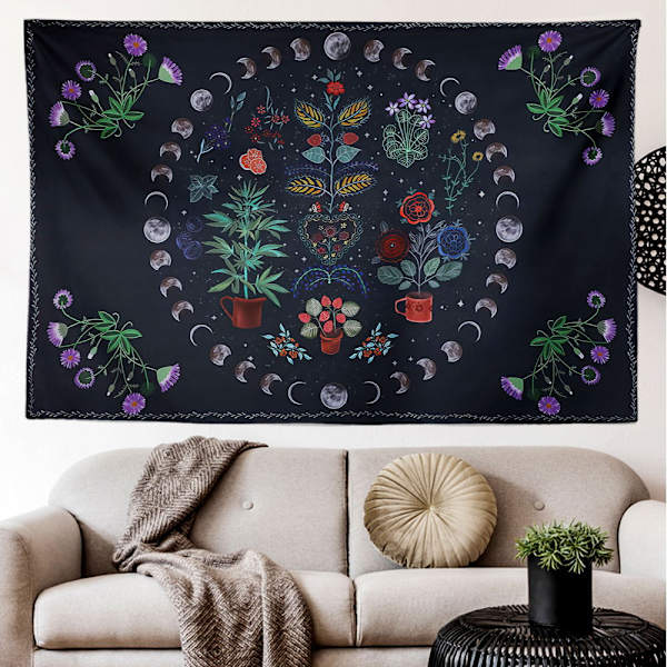 130x150cm Mandala Vægophæng Gobelin til Natur Dekorationer Sengetæppe Tæppe til Hjem Stue Soveværelse Sovesal Dekor(E)