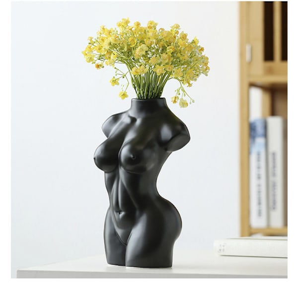 Keramisk vase til kroppen - Bohemsk dekoration (sort)