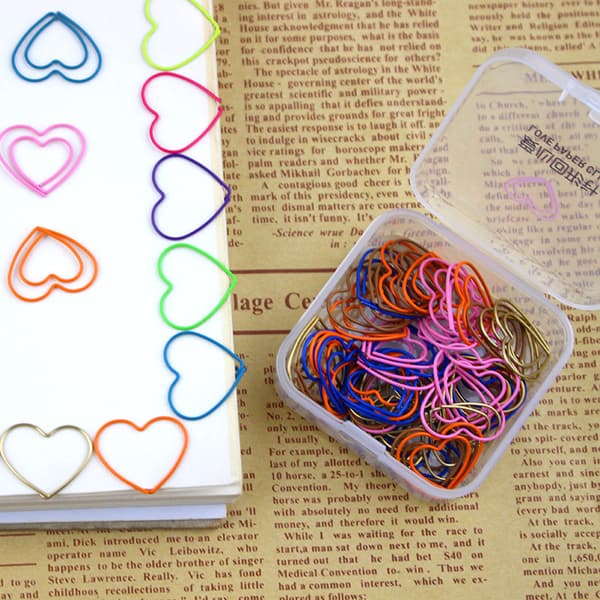 150 stk papirklips, metall papirklips, hjerteformede papirklips
