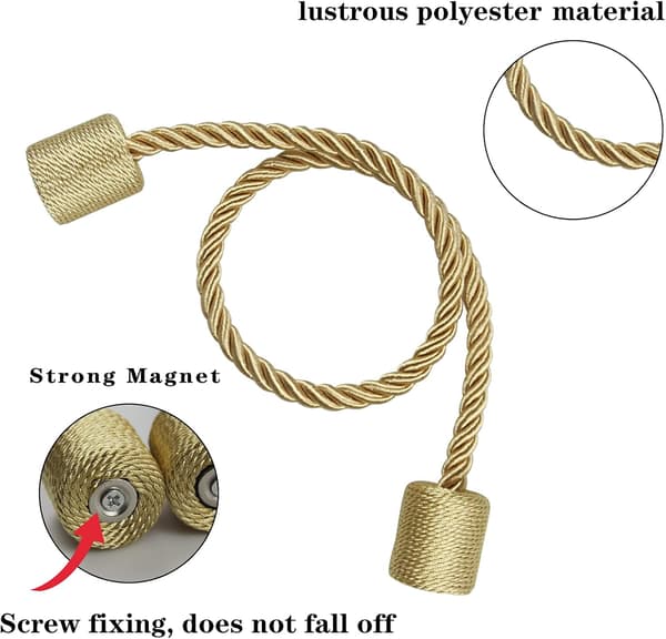 6 par guld magnetiske gardinbindere