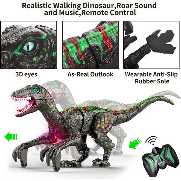 Dinosaur Legetøj til børn 5-7 8-12, fjernbetjening Dinosaur drenge til