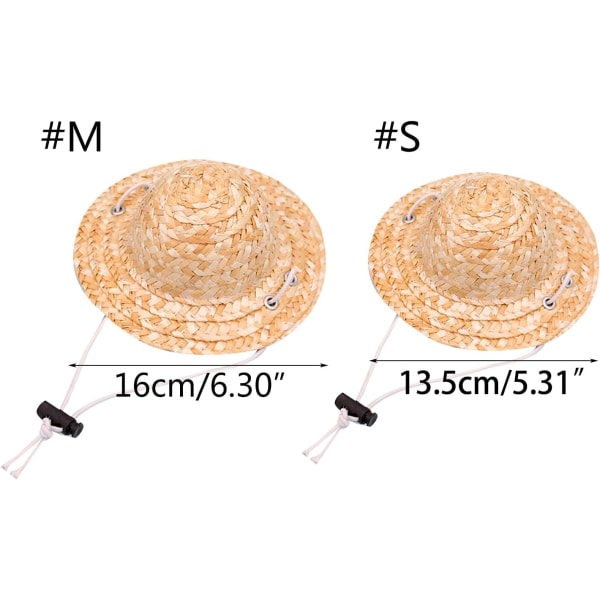 (Gul Øjne-S)Lille kæledyr strå solhat, dejlig kostumehat til hunde, hvalpe, mini solbeskyttelseshat