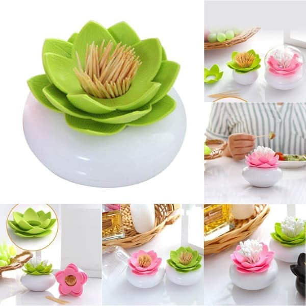 2 PAK Lotus Bomuldspindholder, Bomuldspind Lille Q-tips Tandpind
