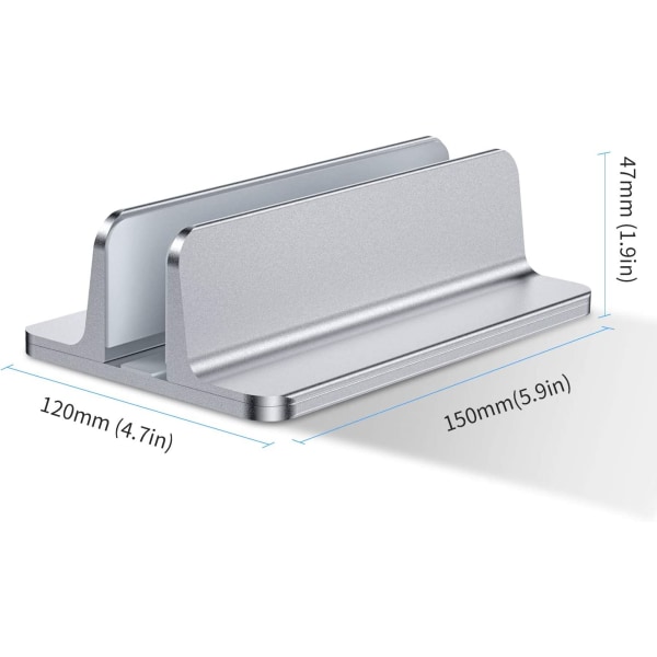 Sølv - Bærbar computer stand, justerbart aluminiumsstativ til MacBook Pro