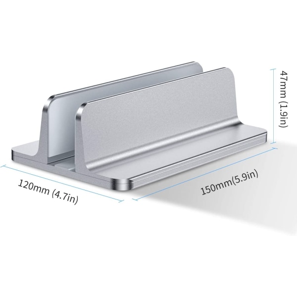 Sølv - Laptop-stander, justerbar aluminiumsstand til MacBook Pro