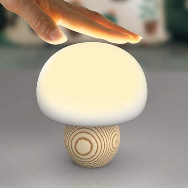 LED Natlampe Sød Svampe Skydelys Silikone USB Nat