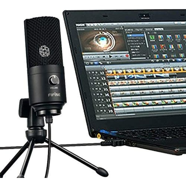 USB mikrofon, metal kondensator optagemikrofon, egnet f