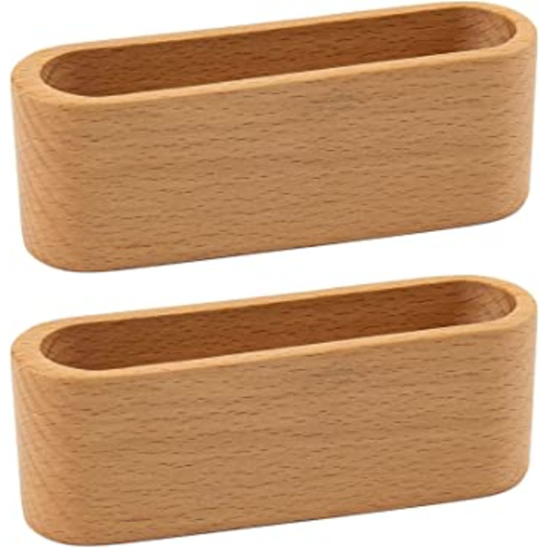 2 Pak Businesskort Holder Træ Kort Display Case Skrivebord Busin