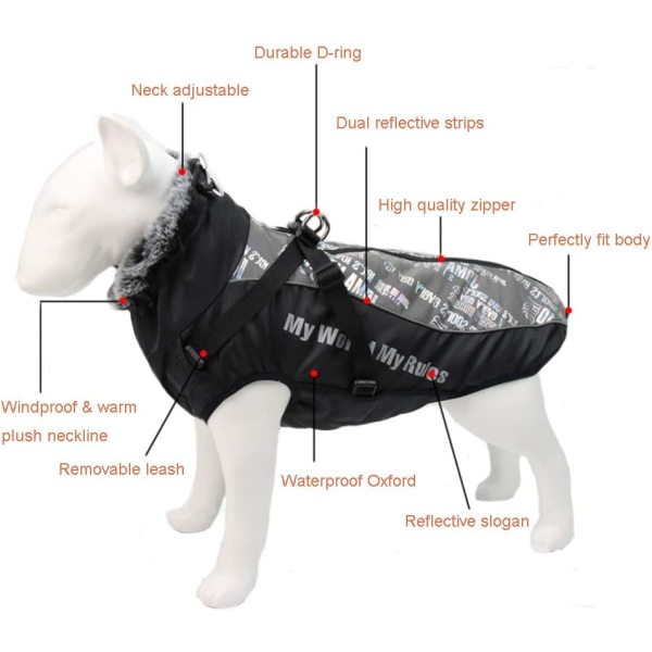 Koiran talvitakki vedenpitävä takki lämmin heijastava pehmeä pehmopentu  7bed | Fyndiq