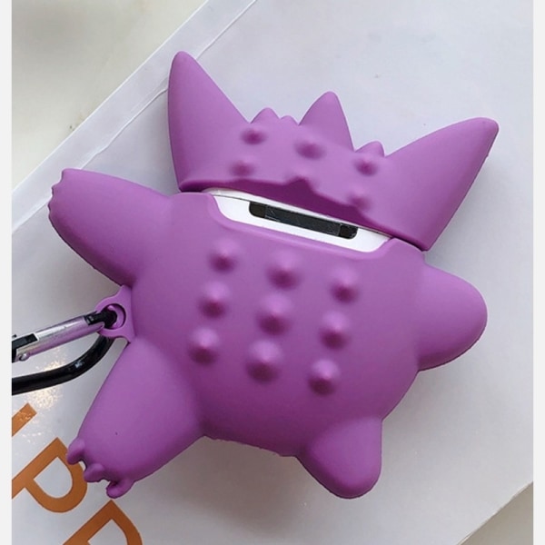 Bluetooth Headset Cover 3D Purple Monster til Airpod Case Ca