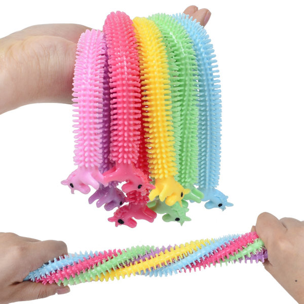 8stk Armbånd Fidget Toys Teksturerte Sanseleker Worm Noodle Tex