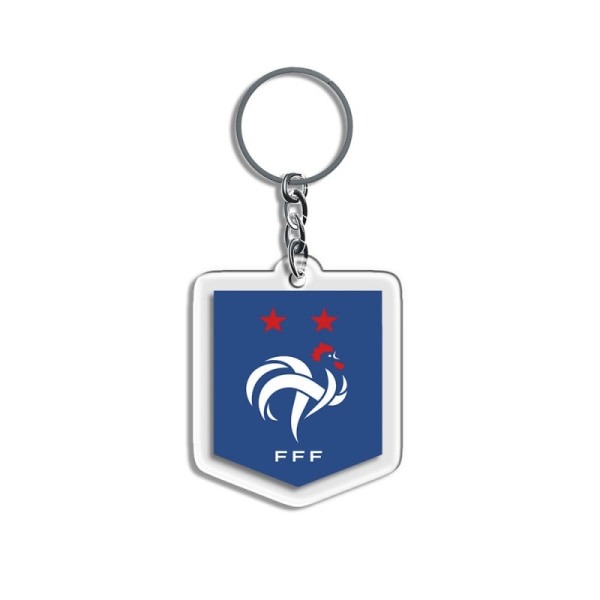 2 stk 2022 fodbold-VM nøglering souvenir - Frankrig#1 Flag Acr