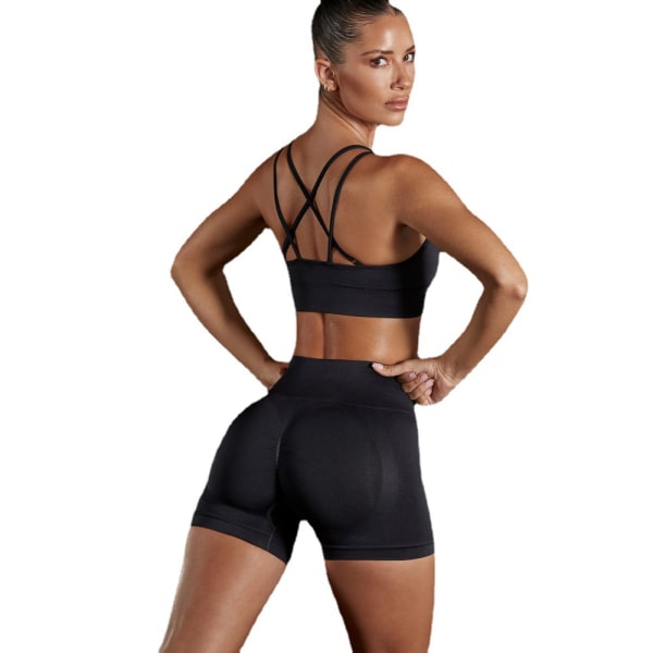 Mustat (M) Naisten urheilurintaliivit langattomat rintaliivit, pehmustetut Yoga Crop -rintaliivit