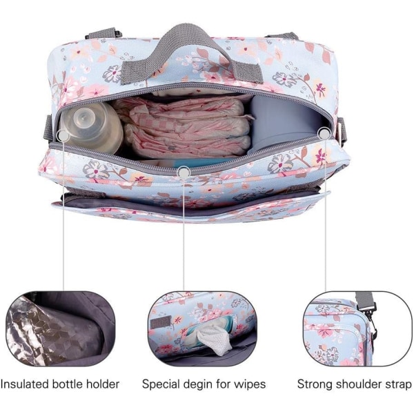 (Flower, 29X10X19cm) Stroller storage bag, waterproof hanging dia