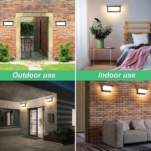 18w LED-vägglampa för utomhusbruk med rörelsesensor, modern vattentät E