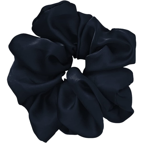 Dybblå Silke Hår Scrunchie, Farverig Elastisk Hår Scrunchie,