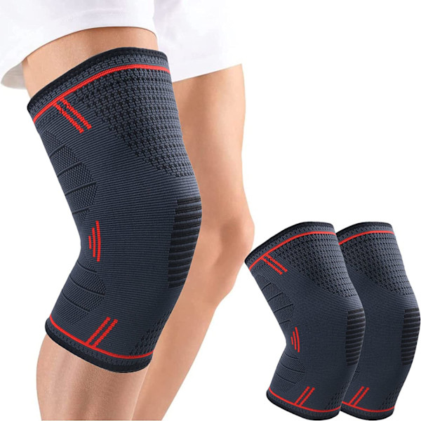 Knäskydd, L-2 stycken Justerbart Elastiskt Knäskydd, Patella- och Ligamentskydd, Sp