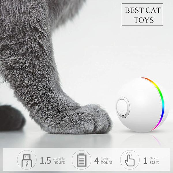Interaktiv kattleksak kattboll med LED-lampor 4:e generationen Ca