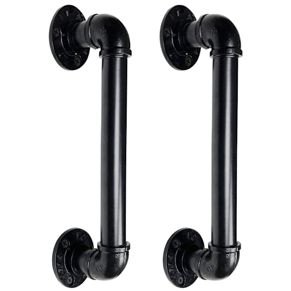 2 stk. 25cm skydedørsgreb sort dørgreb retro lade