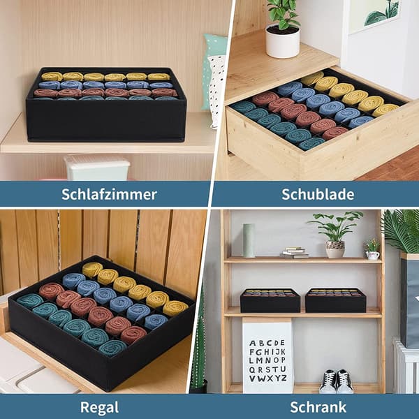 2 stk. Non-Woven sammenklappelig skuffeorganizer til undertøj, bh'er,