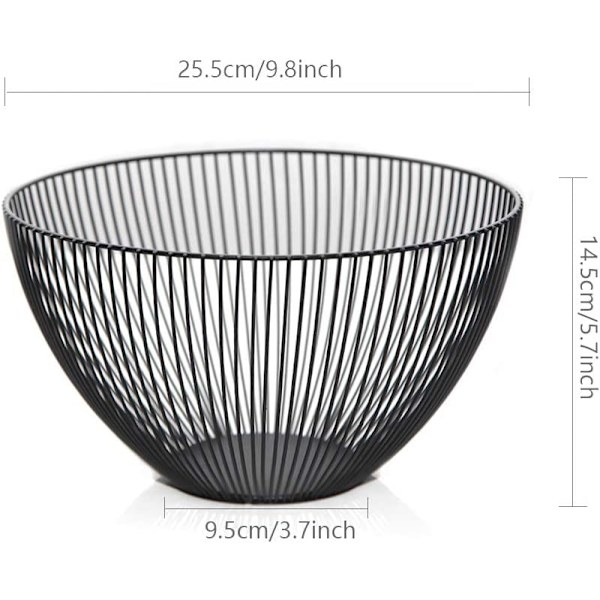 Svart fruktkurv Svart 25x14cm Fruktkurv Svart Fruktkurv