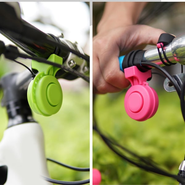 Elektrisk cykelhorn Elektronisk cykelklocka 120 Db Vattentät 3 Ljudlägen Usb（Rosa）