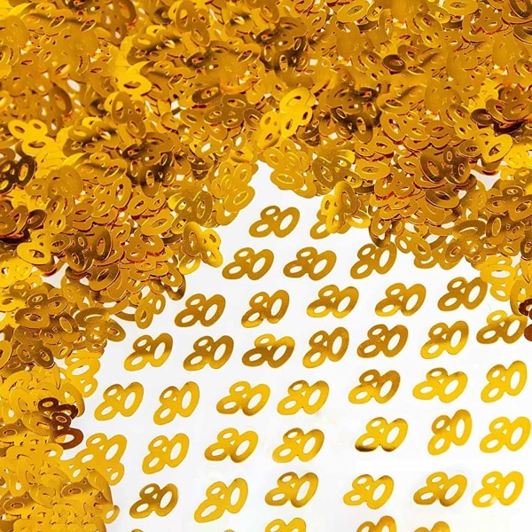 80 års fødselsdagskonfetti, guldkonfetti 80 konfetti 15g bordkonf.