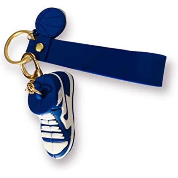 Basketball nøglering - Basketball gave - Mini sko nøglering, blå,