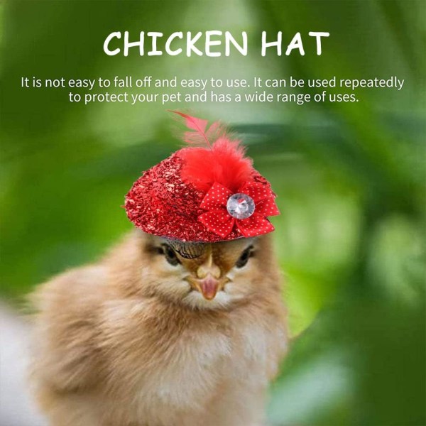 3 STK Kyllinghatter for høner,Mini Hat Chicken Hat, Pet Chicken Hat,M